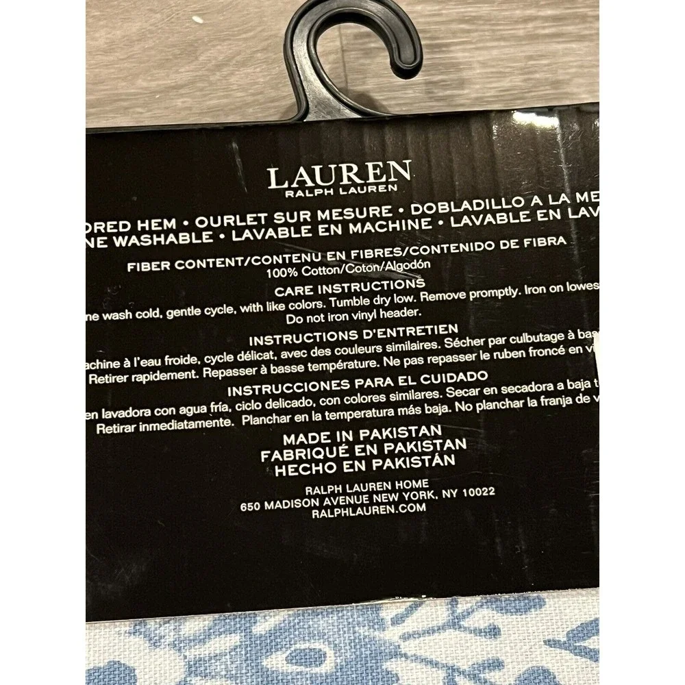 RALPH LAUREN Blue Medallion Flower SHOWER CURTAIN New